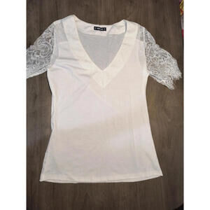 White Lacey Sleeved Shirt